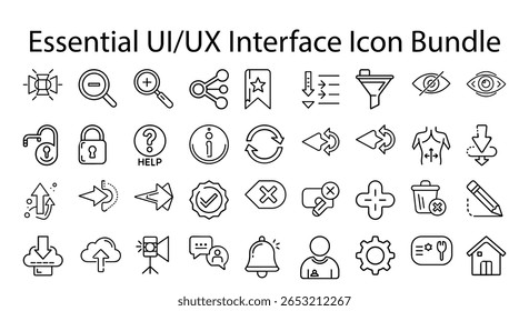 Iconos de interfaz de usuario para aplicaciones digitales iconos ui ux