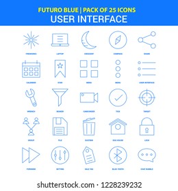 User Interface  Icons - Futuro Blue 25 Icon pack