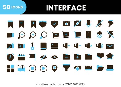 User Interface Icons Set. User Interface 50 icons collection. Vector icons collection.