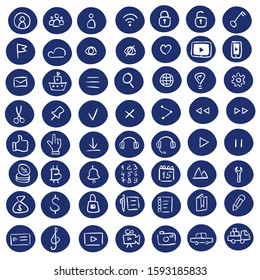 User Interface Icons Set. App Buttons. Business, Multimedia Label Collection. Hand Drawing Design