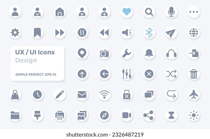 User Interface icons set. The collection includes in business development, programming, web design, app design, and more.