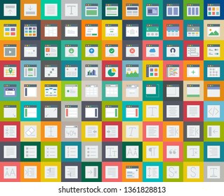 User interface icons set - illustration pack of ui graphic elements, site, design, ui, page, navigation, buttons. Web or Mobile interface for Apps