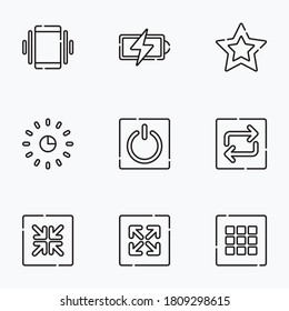 User interface icons set line with white background - vector