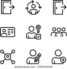 Benutzeroberflächensymbole Login und Profil einstellen Vektor