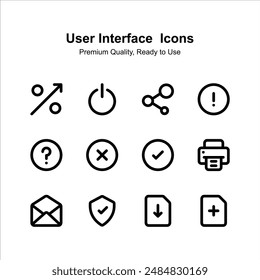 User interface icons set, premium quality and ready to use vectors