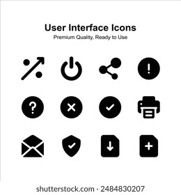 User interface icons set, premium quality and ready to use vectors