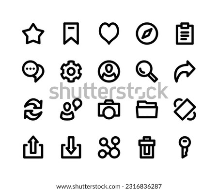 User interface icons with simplified style for any purpose, Perfect for website and ui design. Stock fotó © 