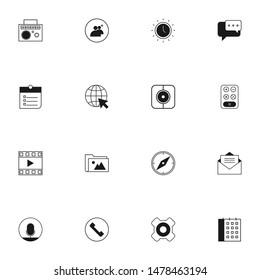 user interface icons in solid line style. glyph line UI icons set
