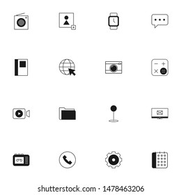 user interface icons in solid line style. glyph line UI icons set
