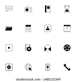 User Interface icons in solid line style. glyph line UI icons set. solid black icon pack.