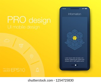 User interface with infographics with charts and graphs in flat design. Ui design