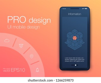 User interface with infographics with charts and graphs in flat design. Ui design