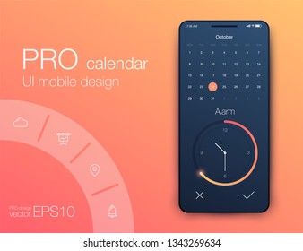 User interface with infographics with charts and graphs in flat design. Ui design
