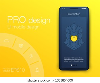 User interface with infographics with charts and graphs in flat design. Ui design