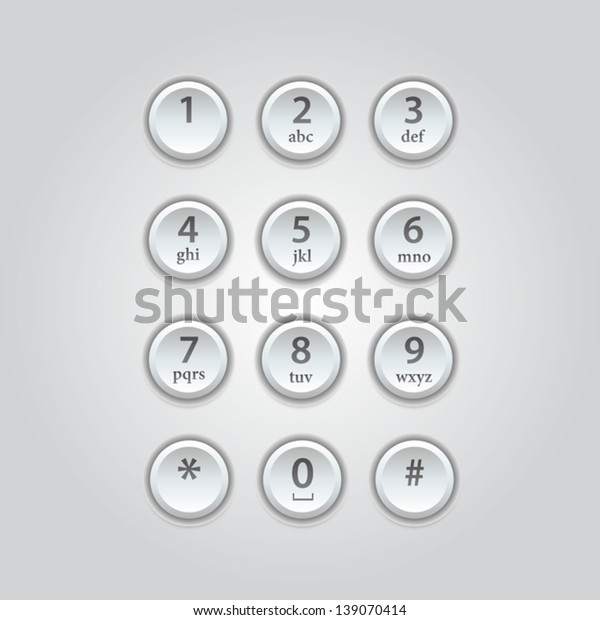 User Interface Keypad Phone Stock Vector (Royalty Free) 139070414 ...