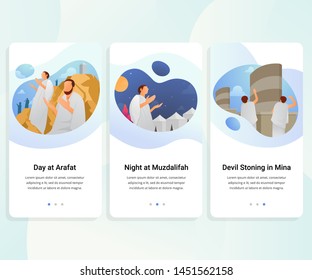 User interface kit for Hajj guide step by step. vector illustration