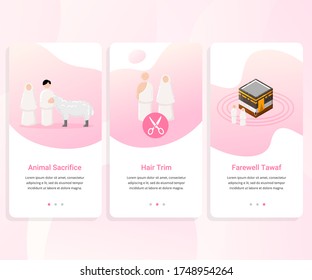 User interface kit for Hajj guide step by step. vector illustration