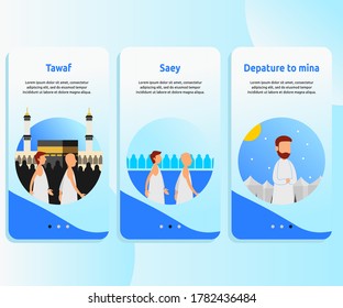 User interface kit for Hajj guide step by step. vector illustration