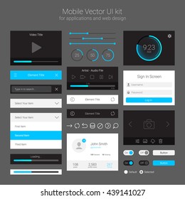 Kit de Interface do Usuário, Elementos de UI, Ilustração Vector EPS 10