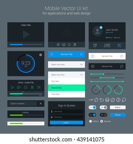 Kit de Interface do Usuário, Elementos de UI, Ilustração Vector EPS 10