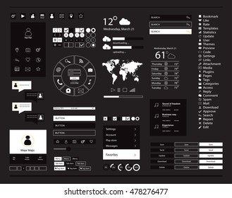 User Interface kit white color vector