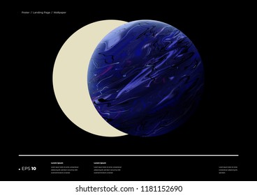 user interface landing page wallpaper planet vector eps 10 editable design 