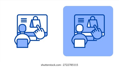Color de línea de interfaz de usuarioIlustración de color de dos tonos e icono de fondo contrastante
