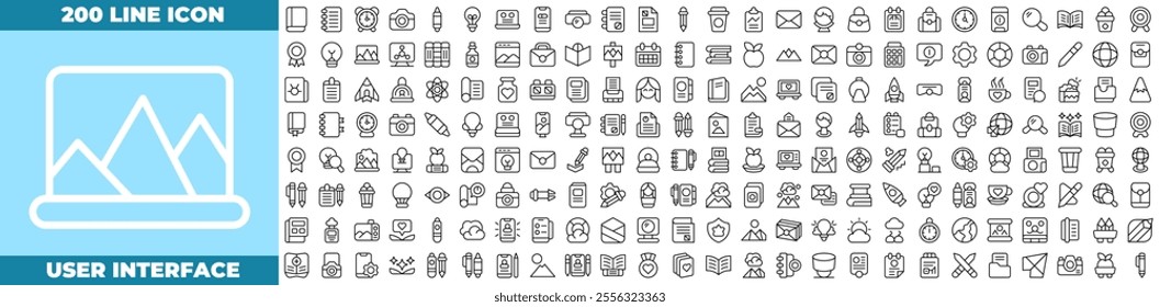 User Interface Line Editable Icons set. Vector illustration in modern thin line style of user interface icons: user, interface, menu, etc