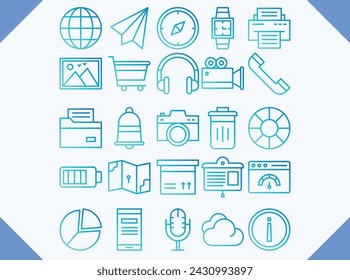 user interface line gradient color icon design for your business
