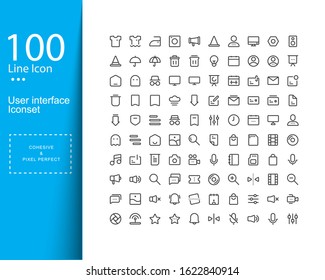 user interface line icon set 