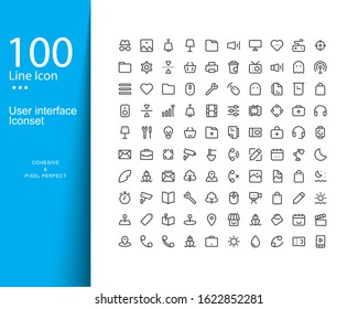 user interface line icon set