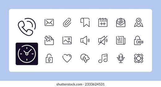 Icono de línea de interfaz de usuario conjunto 2 de 4. Colección de símbolos de esquema. Razo vector modificable. 384 y 192 Pixel Perfect escalable a 96px, 48px...