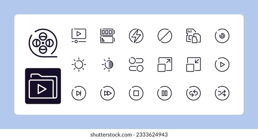 User interface line icon set 4 of 4. Outline symbol collection. Editable vector stroke. 384 and 192 Pixel Perfect scalable to 96px, 48px...