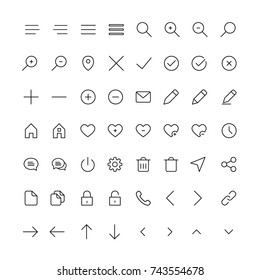 User Interface line Icons for regular design