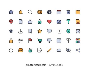 User Interface Lineal Color Icon Set