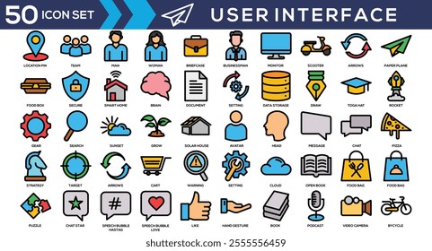 User Interface Lineal Color Icon Set Collection Vol 1
