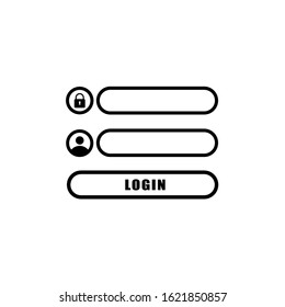 User interface for login. Password and login for the web