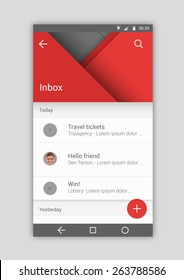 User Interface Material Mobile Design Template Mail App