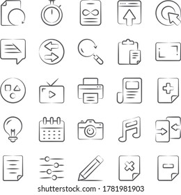 Paquete de iconos de doodle de interfaz de usuario 