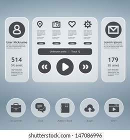 User interface media player. Eps 10