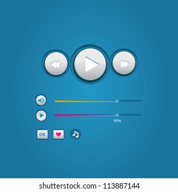 User interface media set buttons