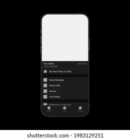 User Interface in Messenger. Account Profile In Texting App. Vector illustration