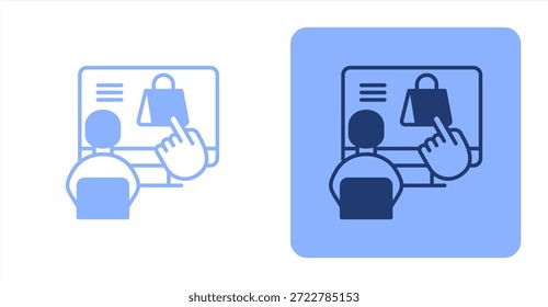 Interfaz de usuario MixtaIlustración de color de dos tonos e icono de fondo contrastante