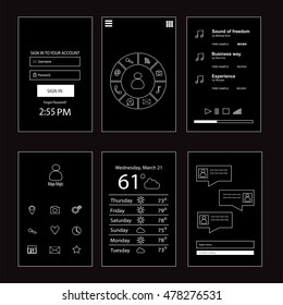 User Interface mobile design white color vector