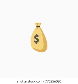 User interface money bag icon isolated on background