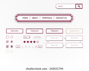 User Interface. Navigation panel, buttons, pagination, tooltips included