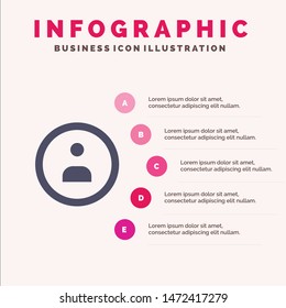 User Interface Navigation, Solid Icon Infographics 5 Steps Presentation Background