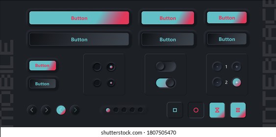 User Interface neumorphic design kit with neumorphism style. App UI, UX templates. GUI for mobile application. vector illustrations for mobile phone interface. Pixel-aligned, Pixel Perfect. 4x.