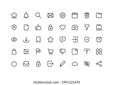 User Interface Outline Icon Set