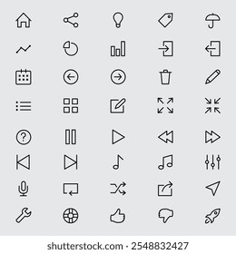 USER INTERFACE OUTLINE ICON SET